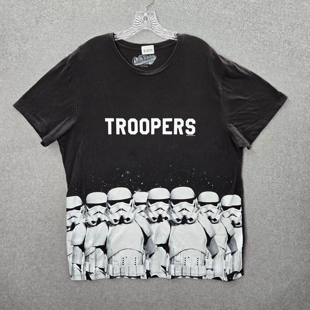 Old Navy x Star Wars Men Shirt XL Black Storm Trooper Graphic Crew Neck Tee